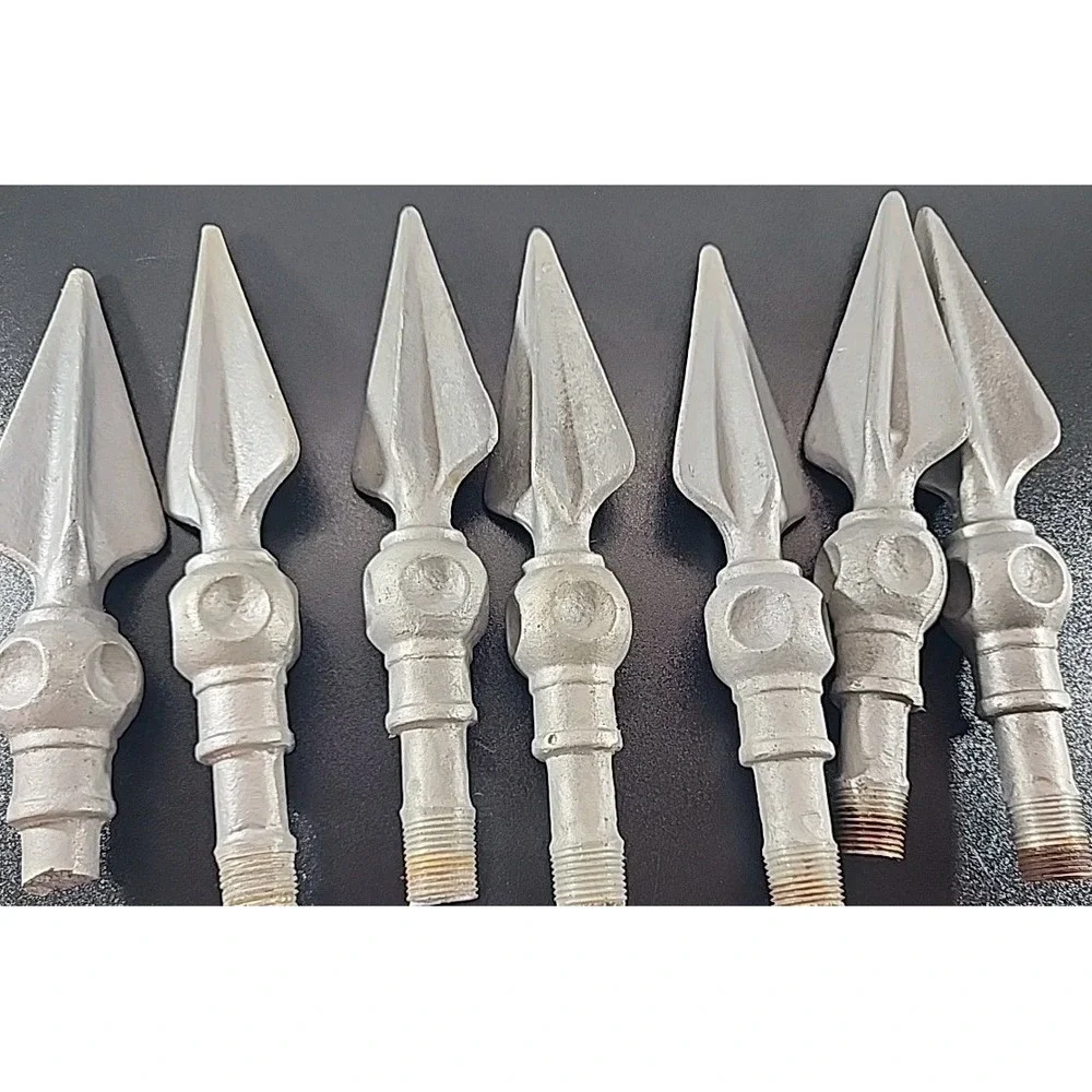 Vtg Antique Cast Aluminum Finial Flag Pole Fence Topper Spear Threaded Each‎